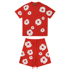 Denim Trs Red Short set