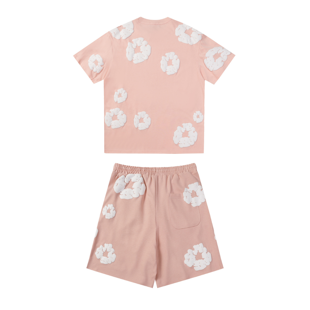 Denim Trs Pink Short set