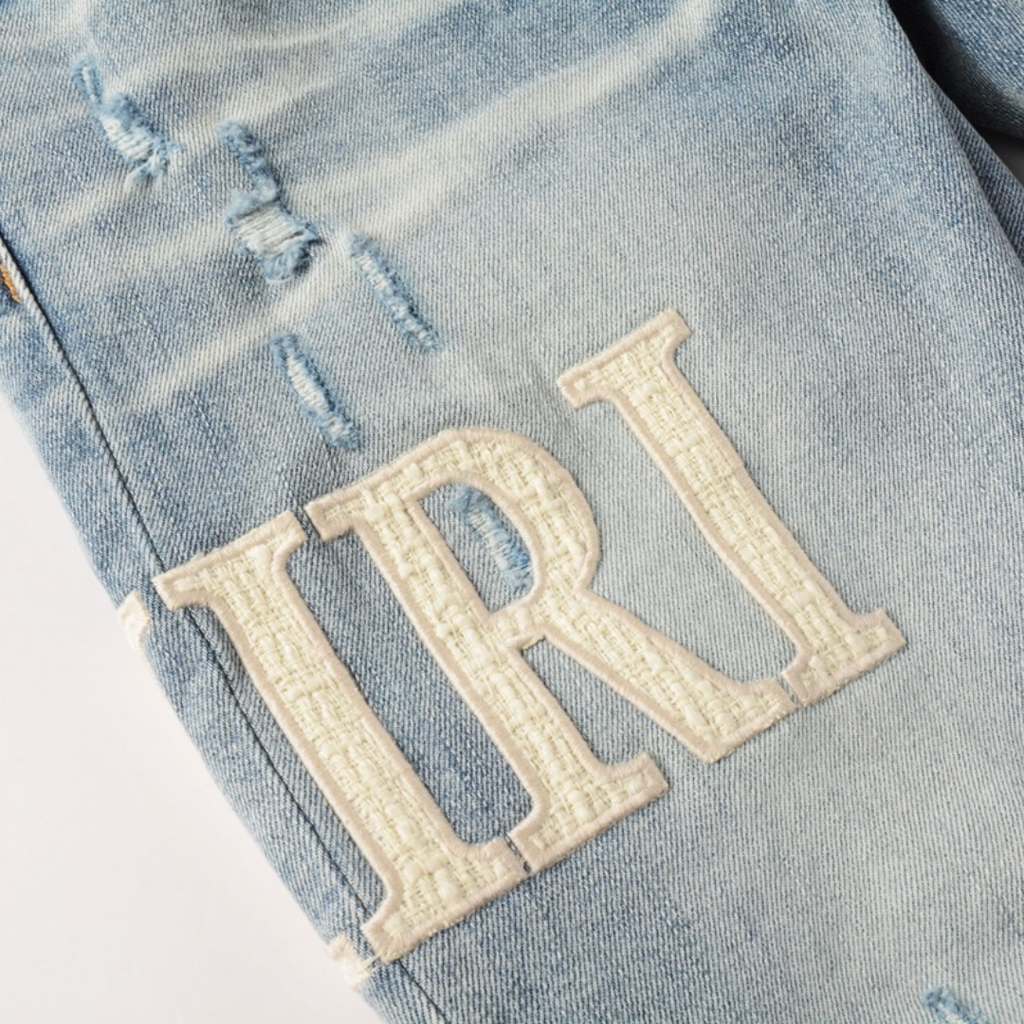 Amr White Patch Jeans