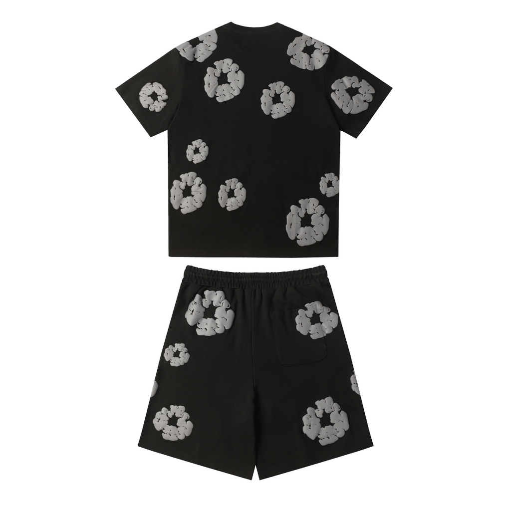 Denim Trs Black Grey Short set