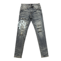 Amr Staggered Grey Blue Jeans