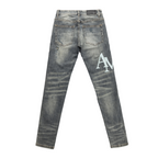 Amr Staggered Grey Blue Jeans