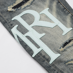 Amr Staggered Grey Blue Jeans