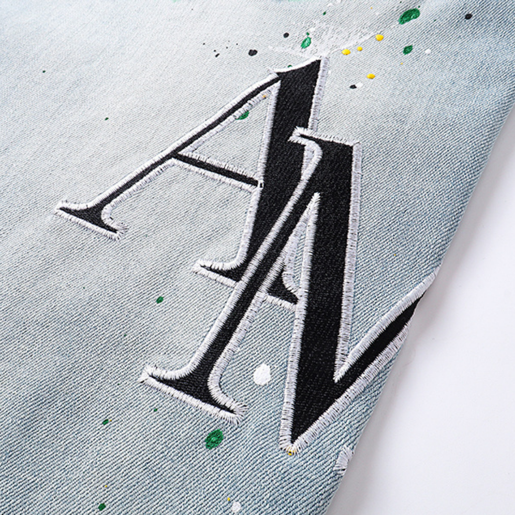 Amr Staggered Blue Jeans