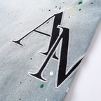 Amr Staggered Blue Jeans