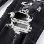 Amr Staggered Logo Black Jeans