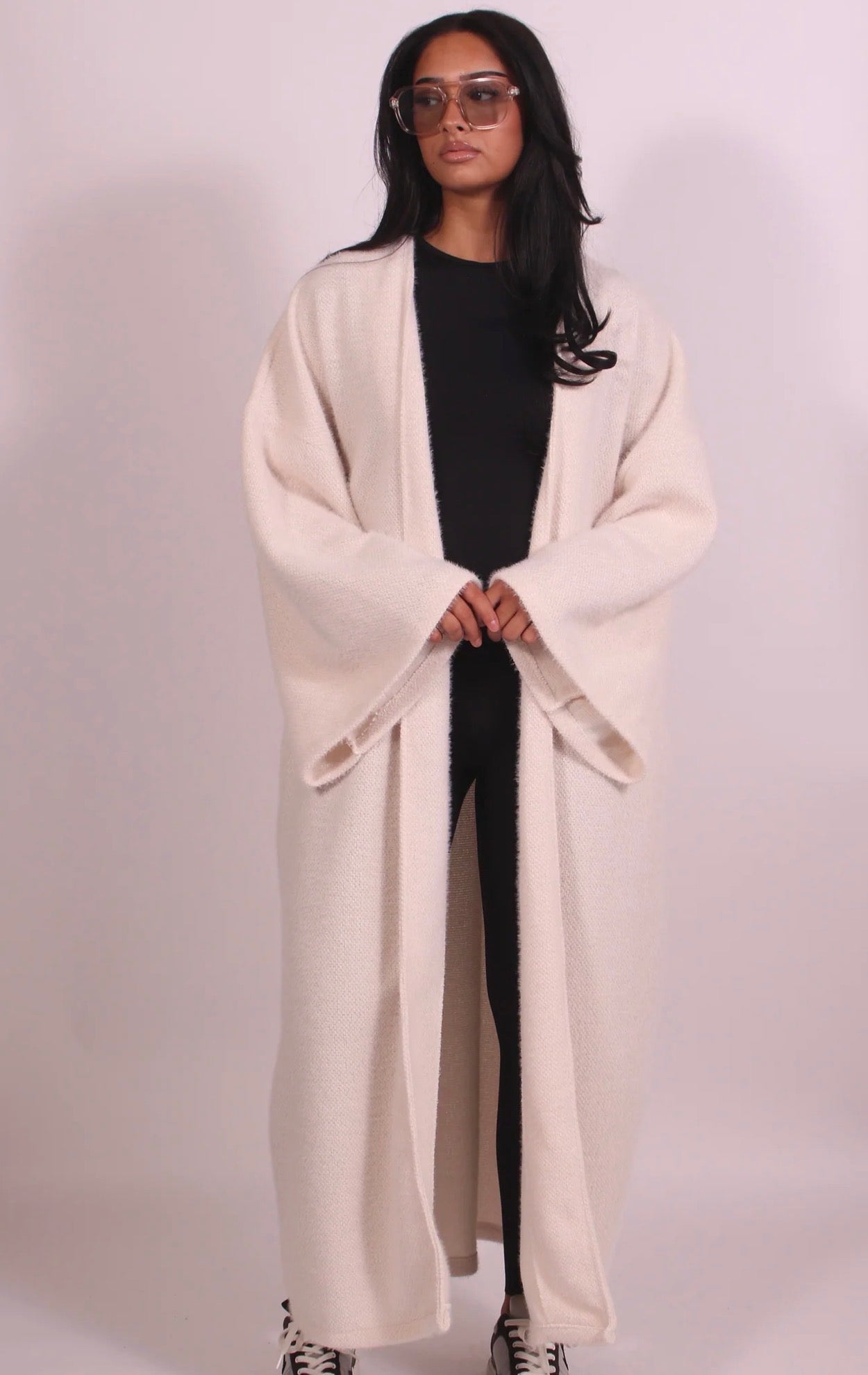 LONGLINE CARDIGAN CREME