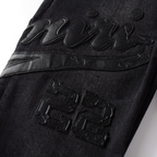 Amr Triple Black Logo Jeans